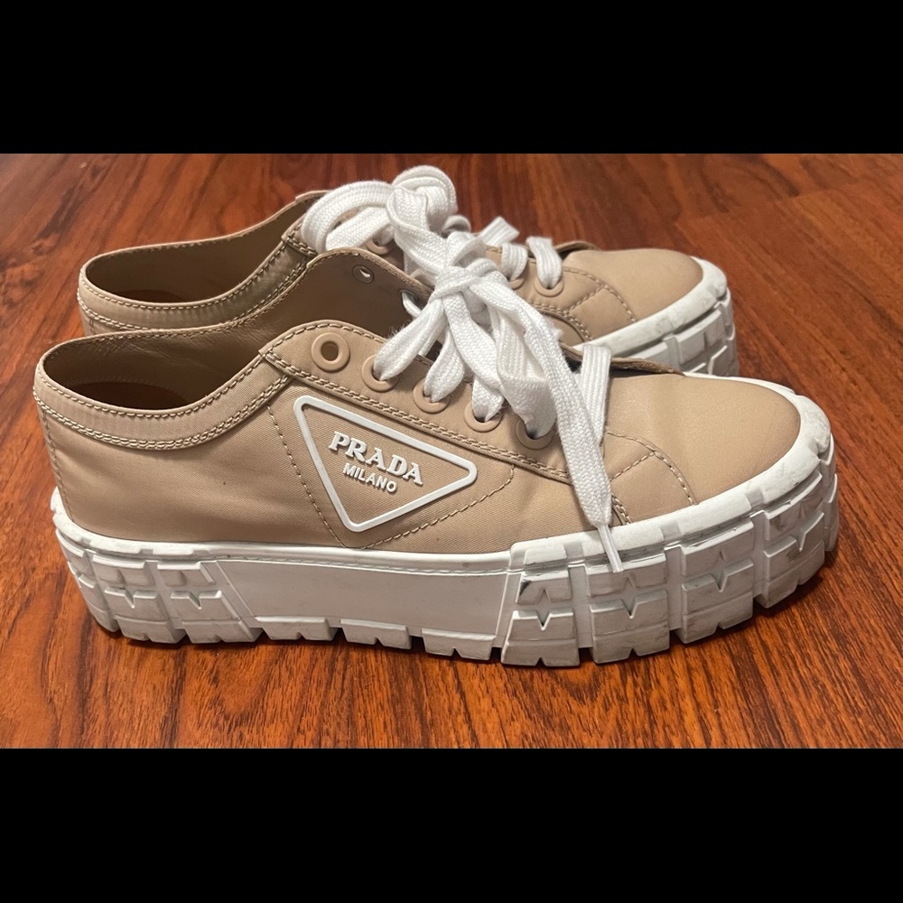 COPY - Tan Prada lugsole platform sneakers